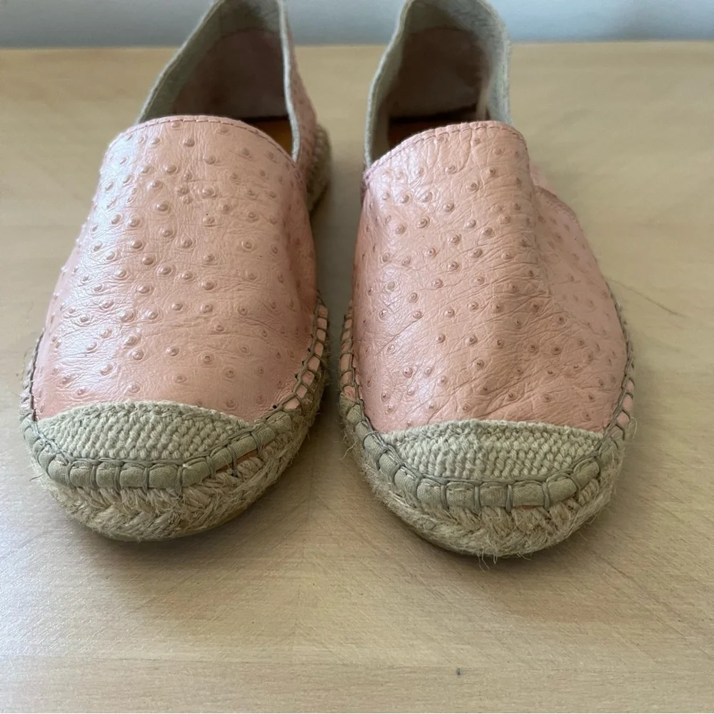 Anthropologie Selected Femme Pink Ostrich Leather Espadrilles EU 38 (7.5) - Picture 4 of 10